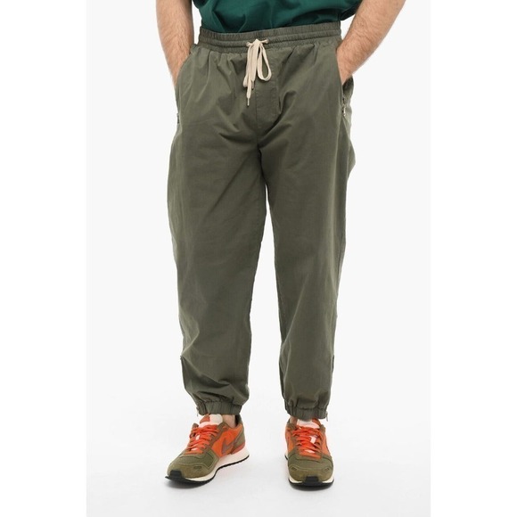 All Saints Cotton-Poplin Ontake Jogger Pants Ankle Zip Men's Sage Green Size 36 - Picture 1 of 6